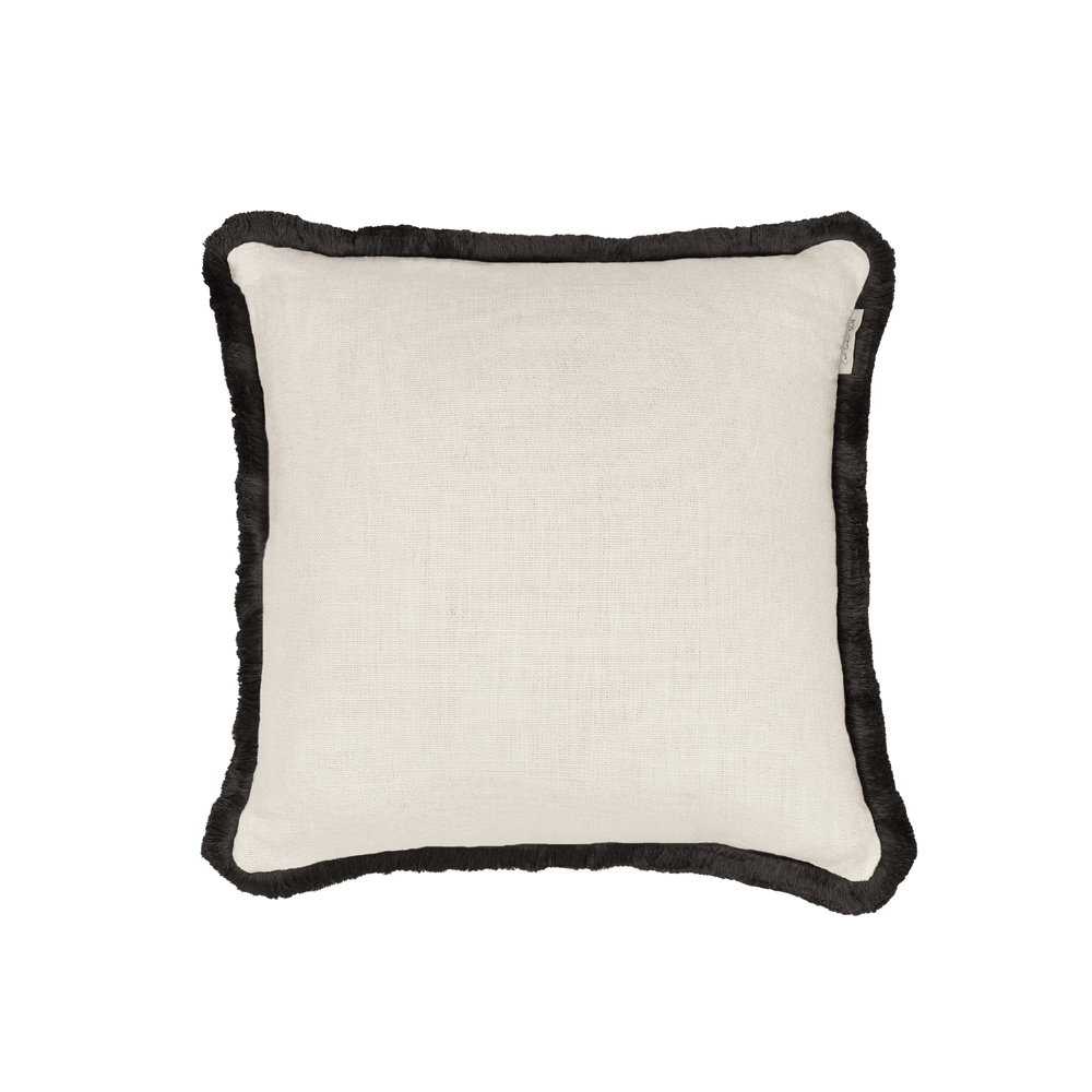 Heavyweight Huddleston Cream - Fringed Cushion - 40 x 40