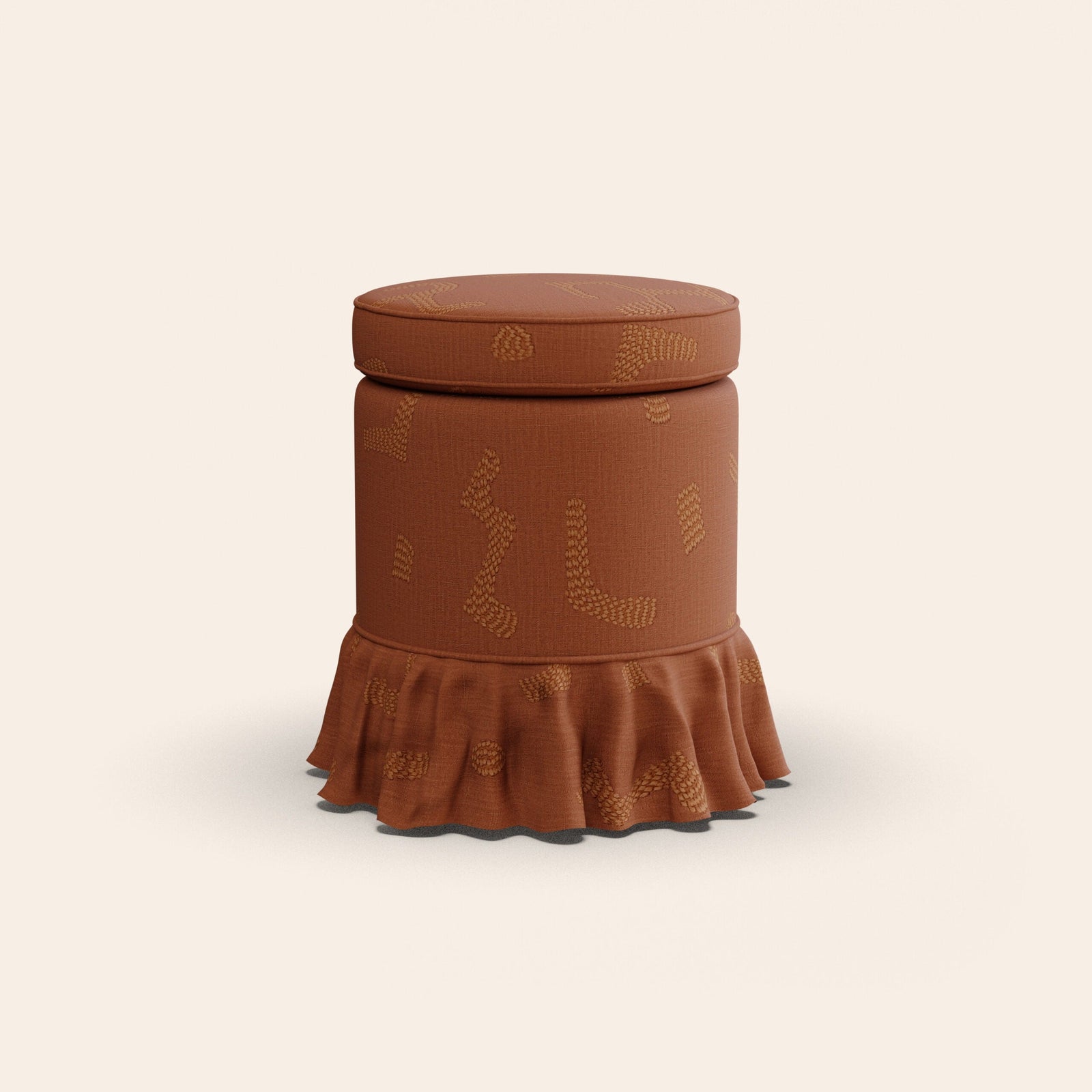 Aurora Footstool, Raphia, Tobacco