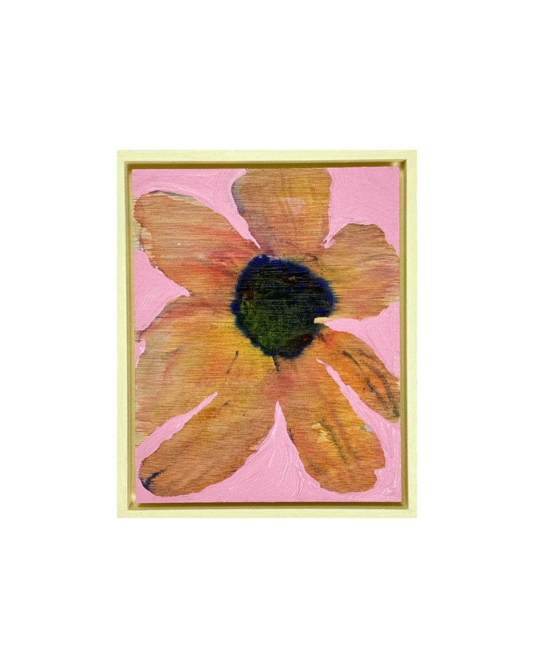 Orange Bloom on Wood - Original Painting