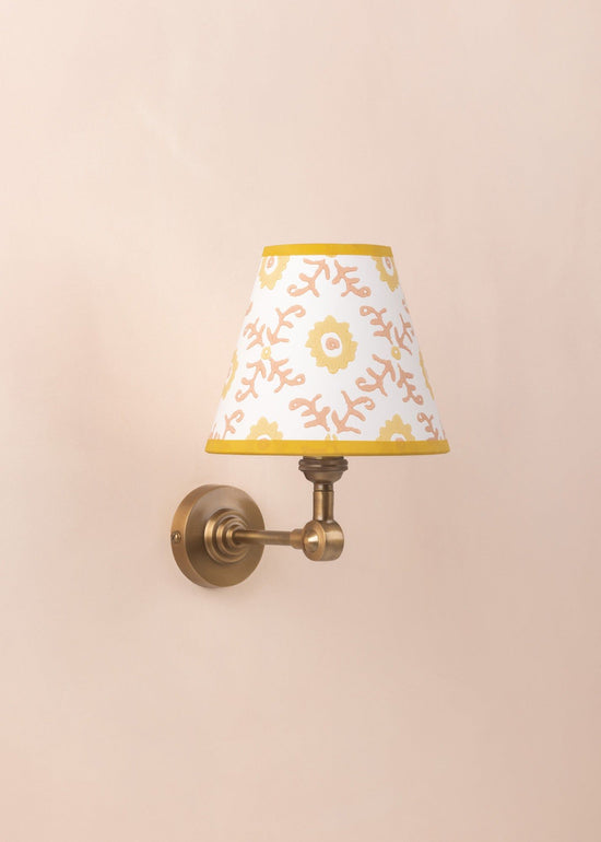 Folk Flower Mini Lampshade - Yellow / Terracotta