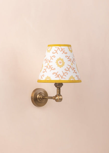 Folk Flower Mini Lampshade - Yellow / Terracotta