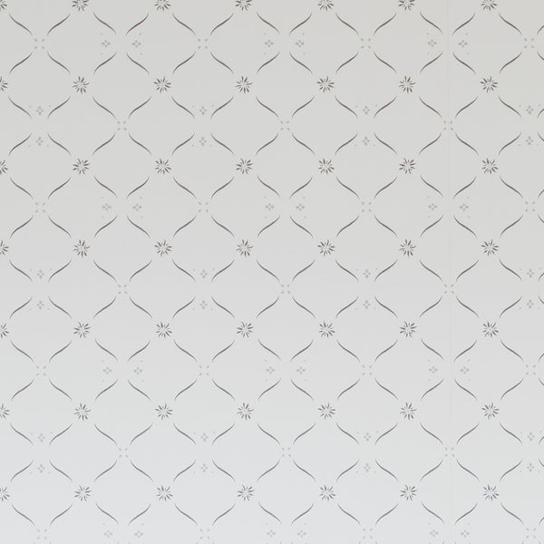 Edelweiss Trellis Wallpaper - Loden and Bryony Blue on White