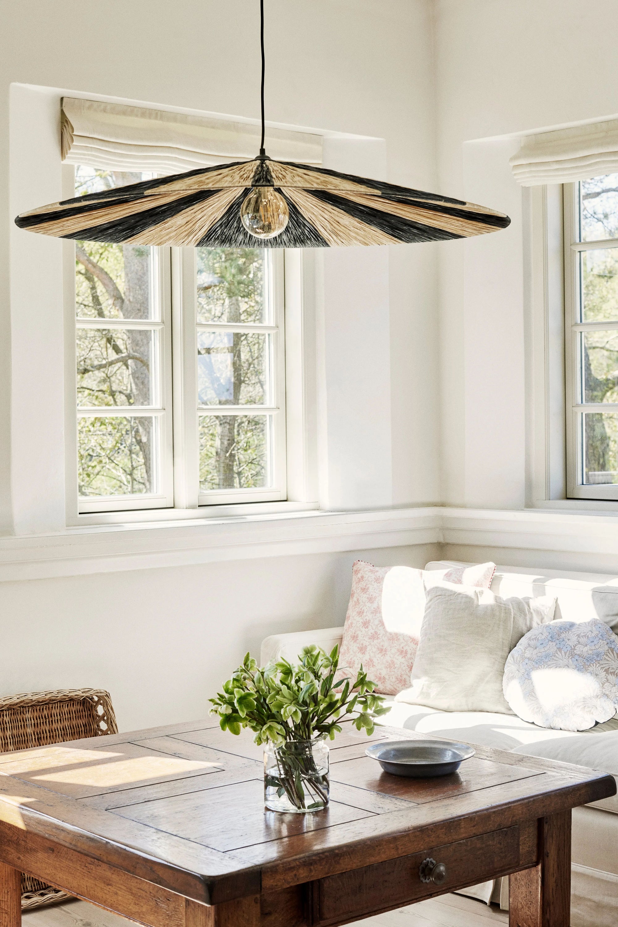 Parasol Ceiling Lamp - Black & Nature