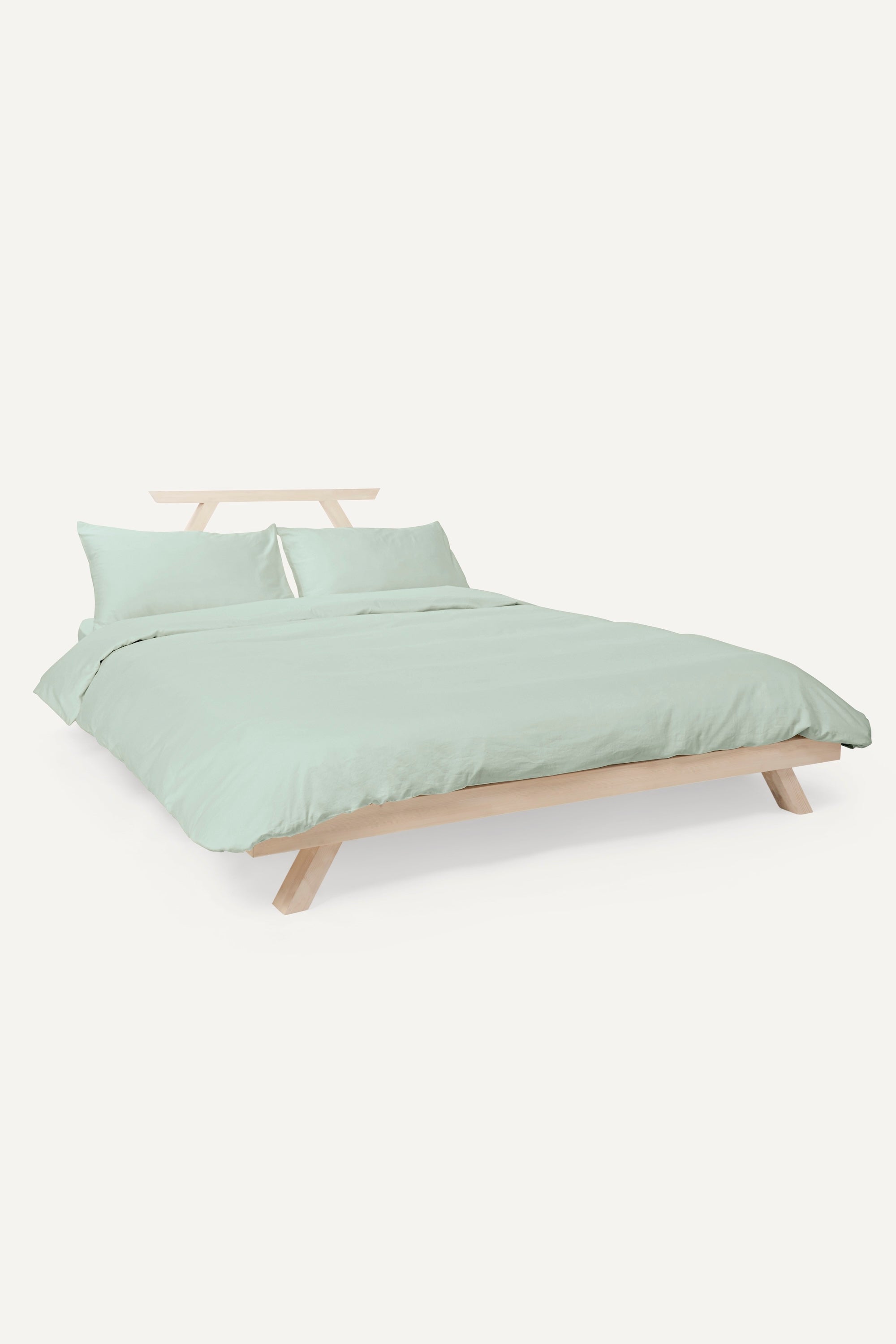 Sateen Organic Cotton Duvet Cover - Spring Blue