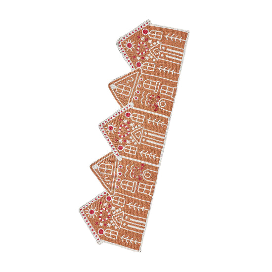 Beaded Gingerbread House Table Runner