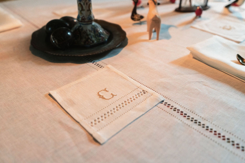 Set of 6 Diamond Stitch Square Cocktail Napkins