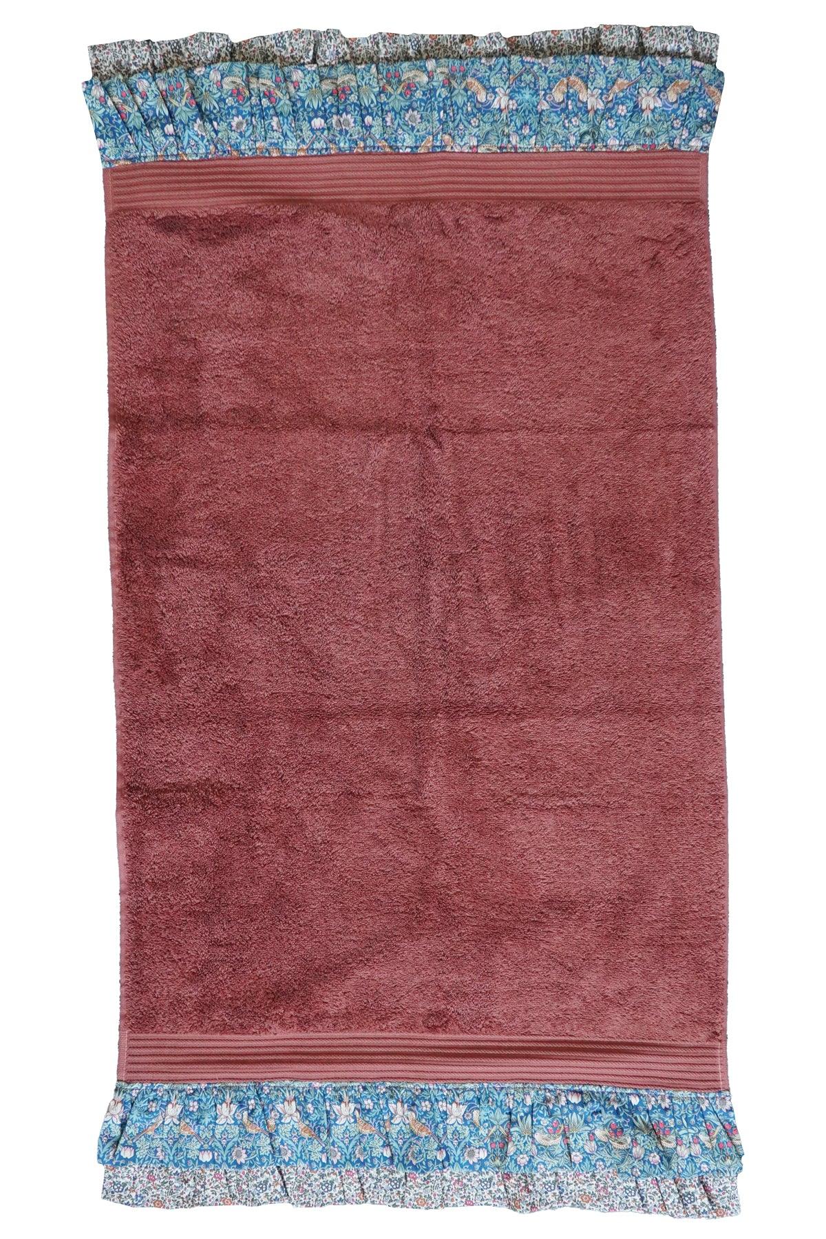 Ruffle Edge Towel made with Liberty Fabric STRAWBERRY THIEF & KATIE & MILLIE