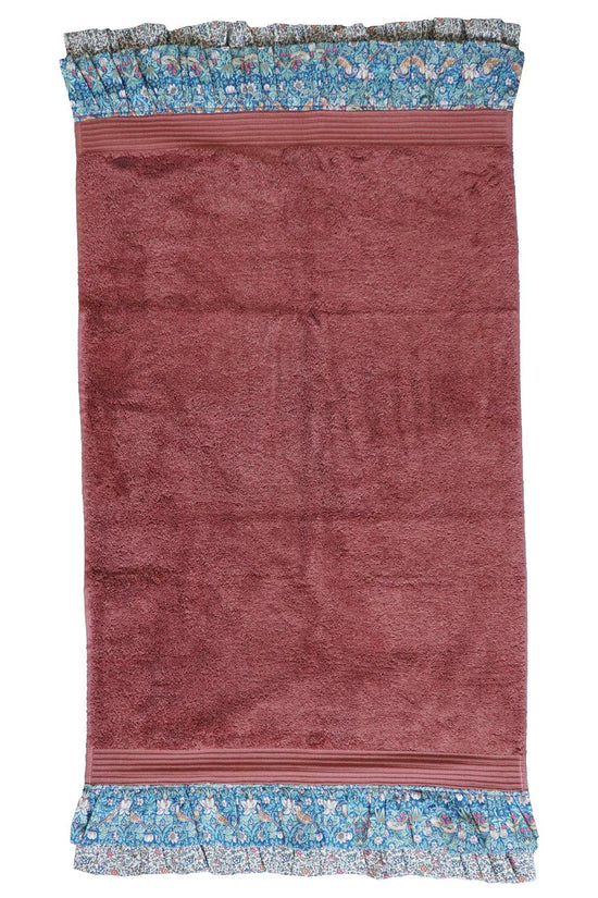 Ruffle Edge Towel made with Liberty Fabric STRAWBERRY THIEF & KATIE & MILLIE