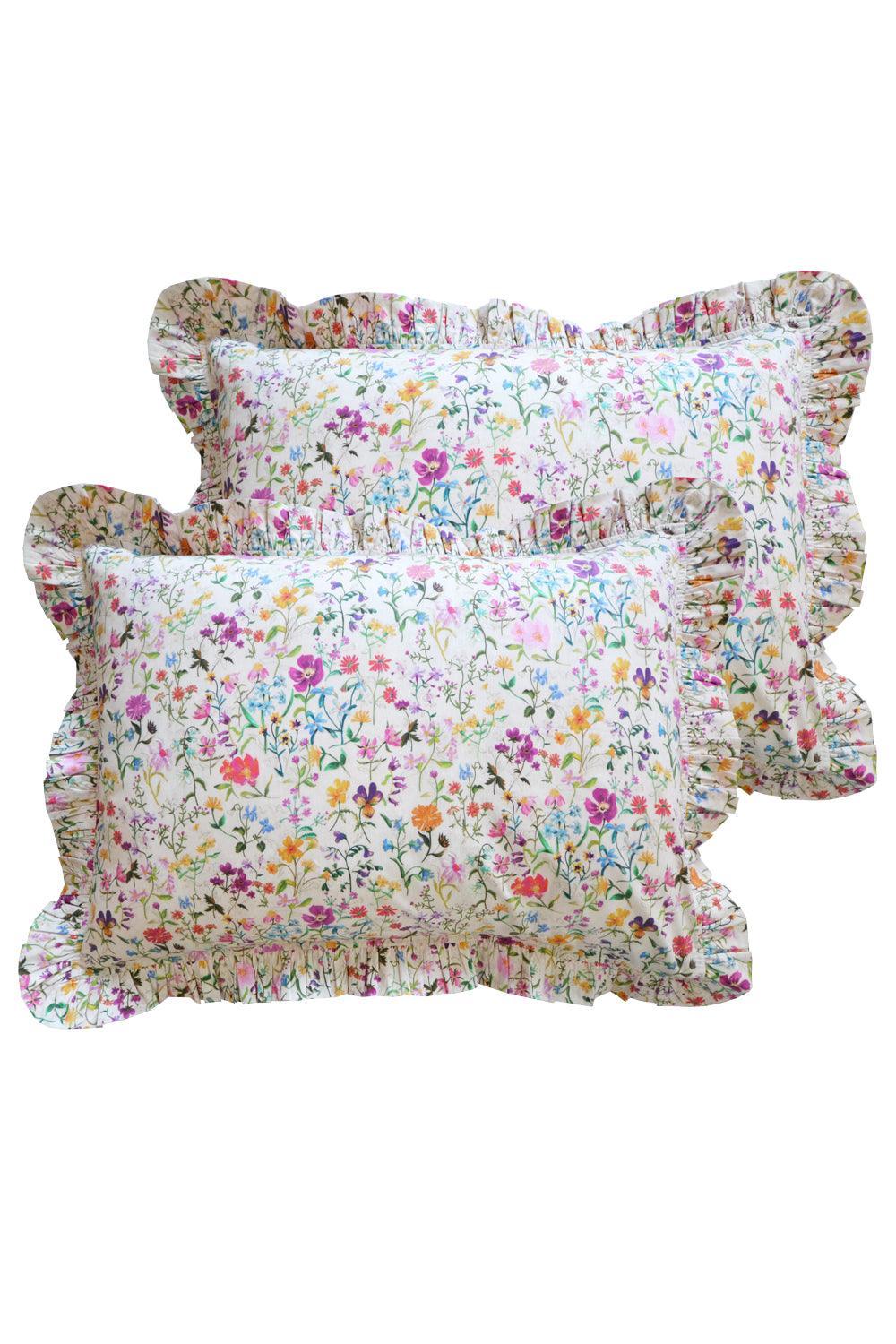 Frill Edge Pillowcase Made With Liberty Fabric Linen Garden