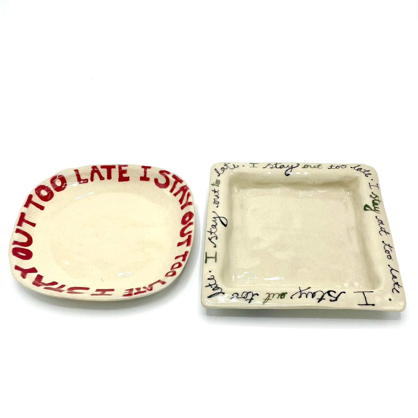 I Stay Out Too Late Trinket Tray Red