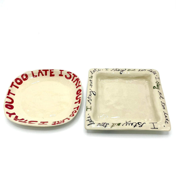 I Stay Out Too Late Trinket Tray Red