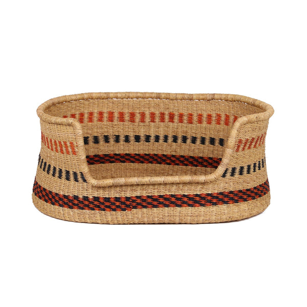 OKRAMAN: Burnt Orange and Black Dog Basket - Medium