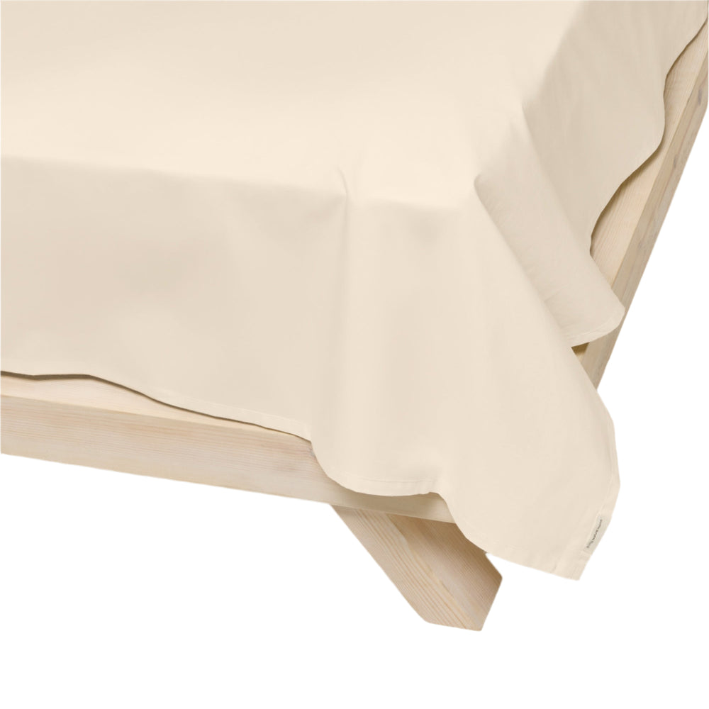 Percale Organic Cotton Flat Sheet - Classic Cream
