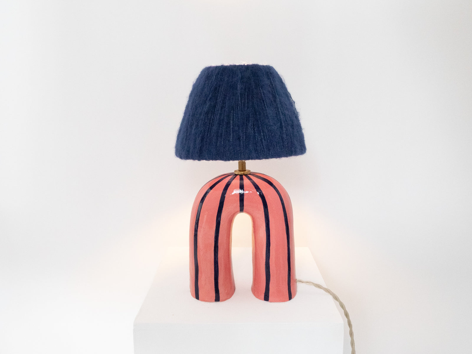 'You' Table Lamp - Blue Stripes