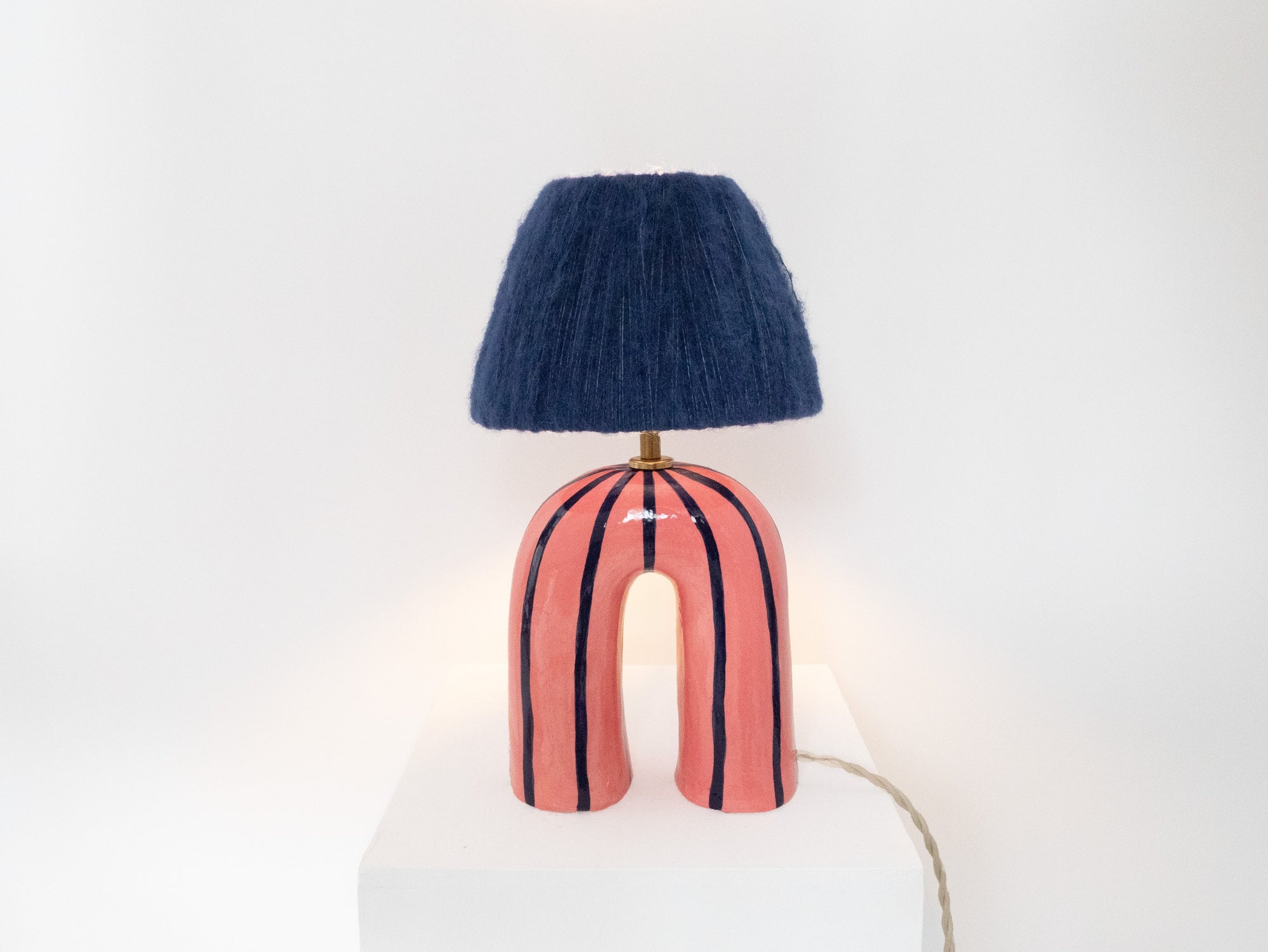 'You' Table Lamp - Blue Stripes