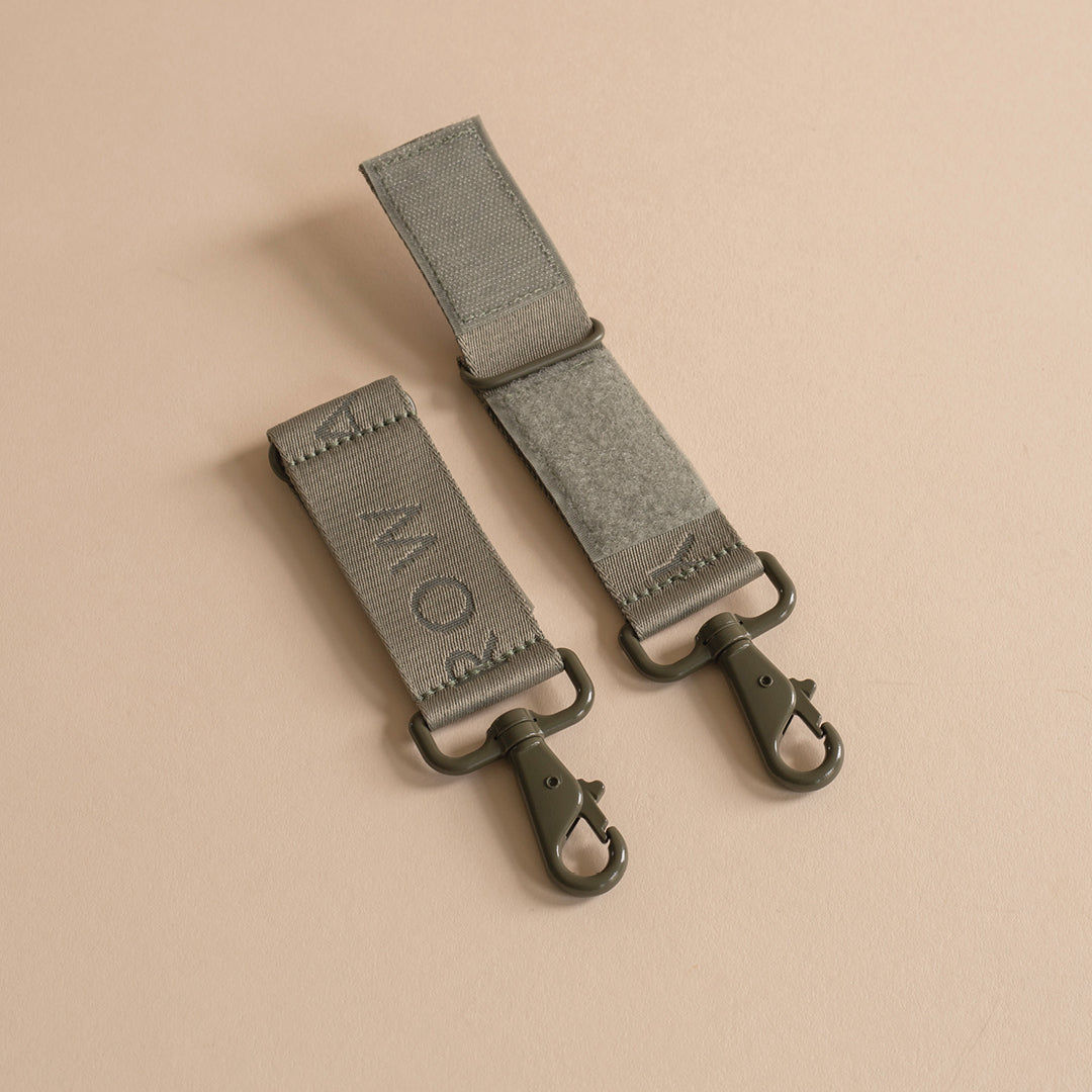 Logo Pram Bag Clips - Olive-