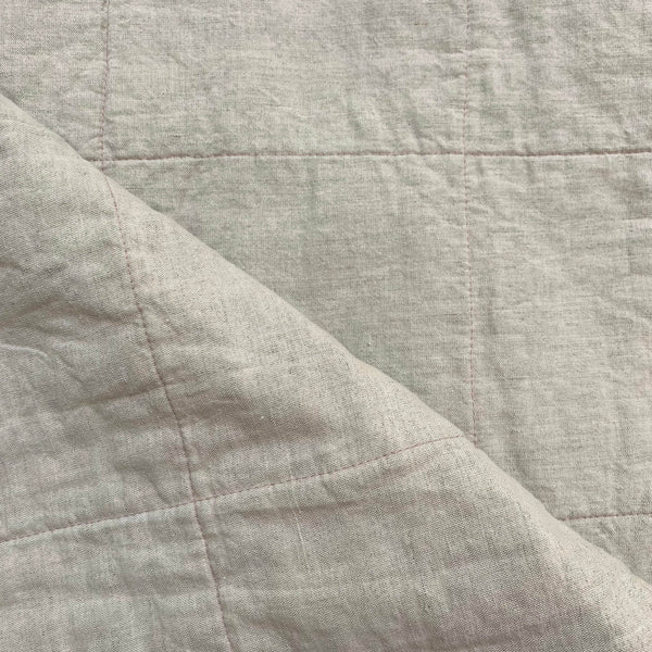 Everly Linen Quilted Throw Pale Pink