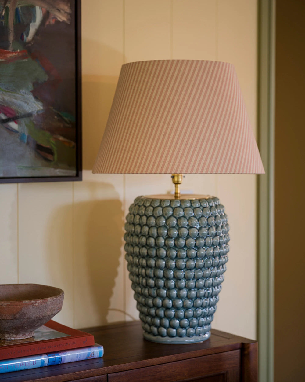 The Linen Card Lampshade In Old Rose