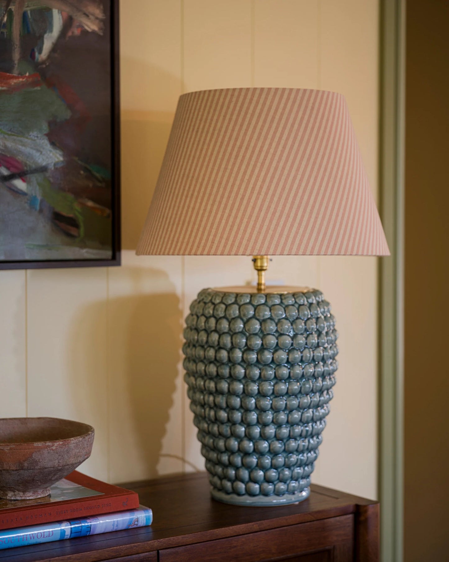 The Linen Card Lampshade In Old Rose