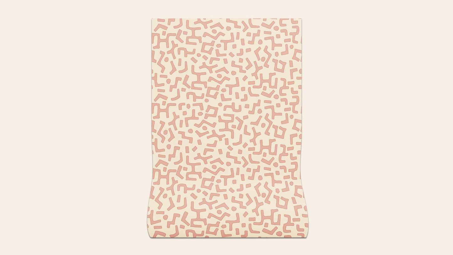 Raphia Wallpaper, Clay, Roll