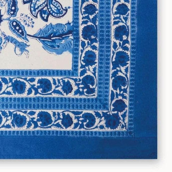 From Jaipur with Love Blue and White Tablecloth