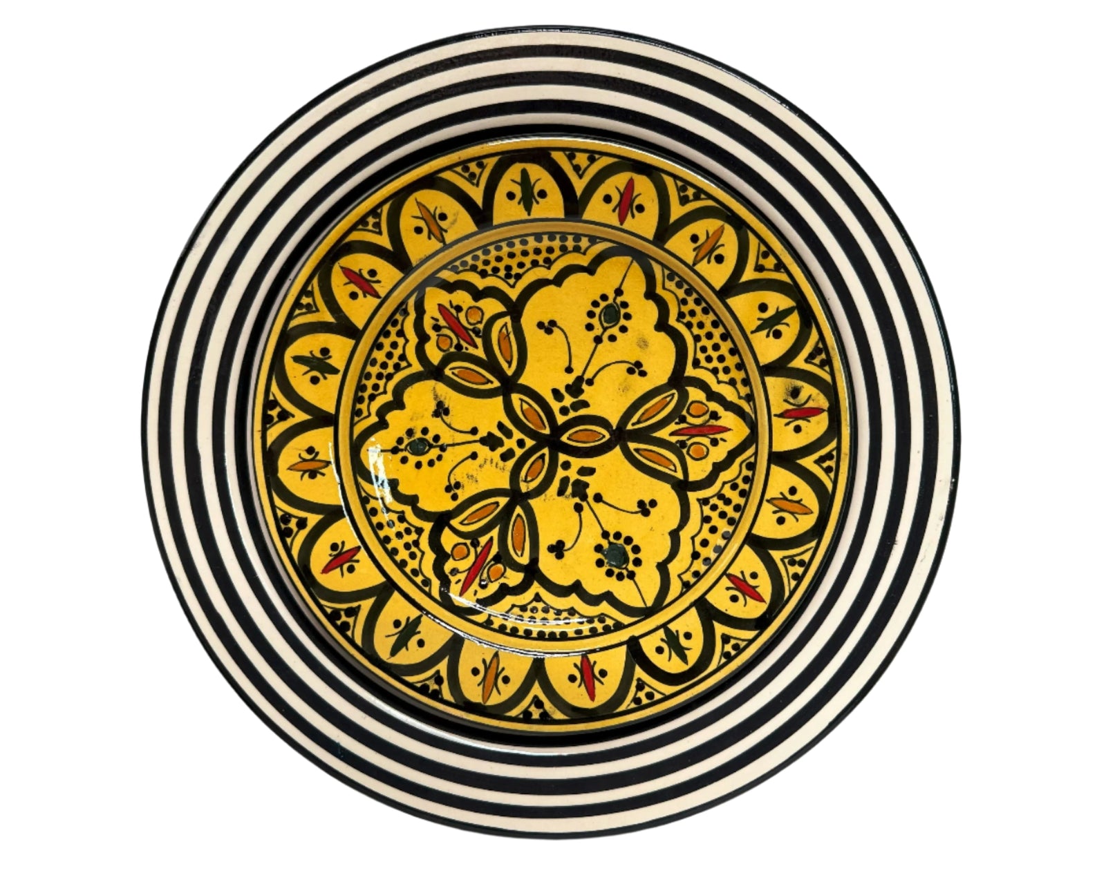 Large 30 cm Serving Plate - Black and White Bullseye