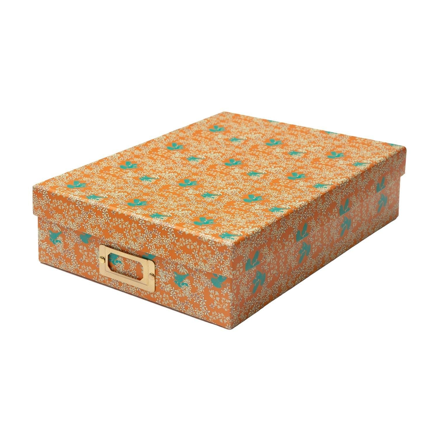 Corali Orange Quartz Lidded Portfolio Box