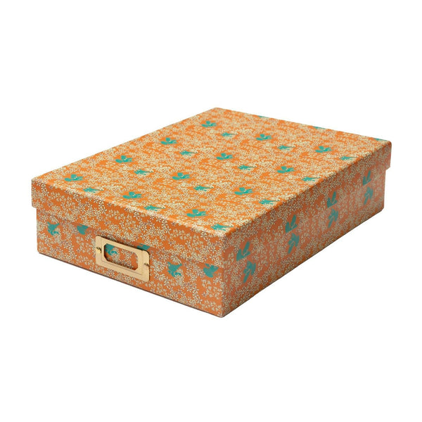 Corali Orange Quartz Lidded Portfolio Box