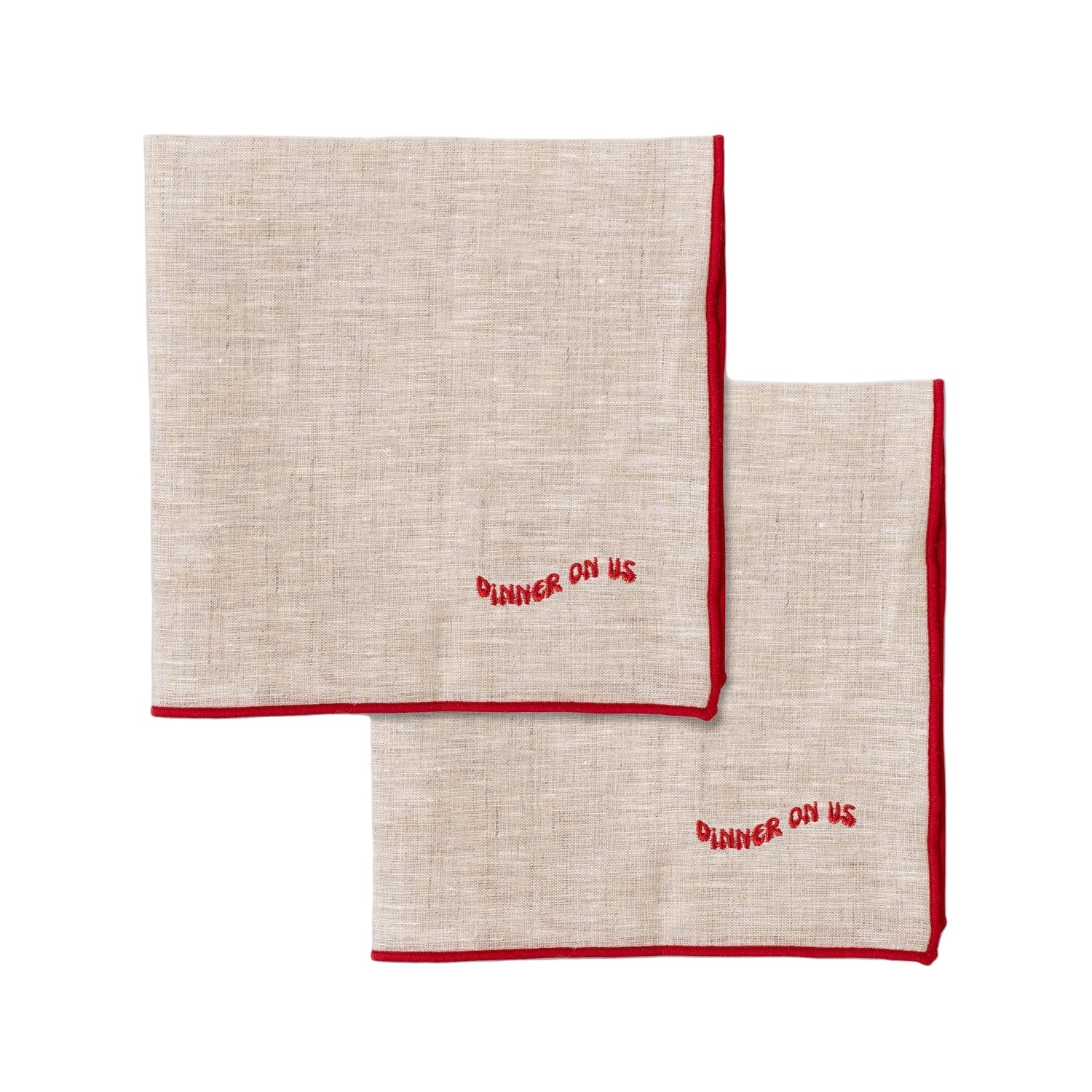 Dinner On Us Linen Napkins - Set of 2
