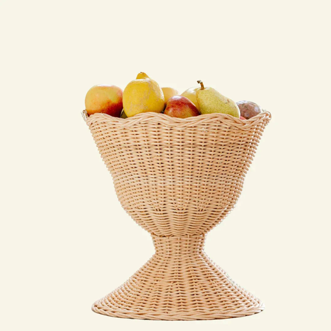 Freya Scalloped Rattan Bowl