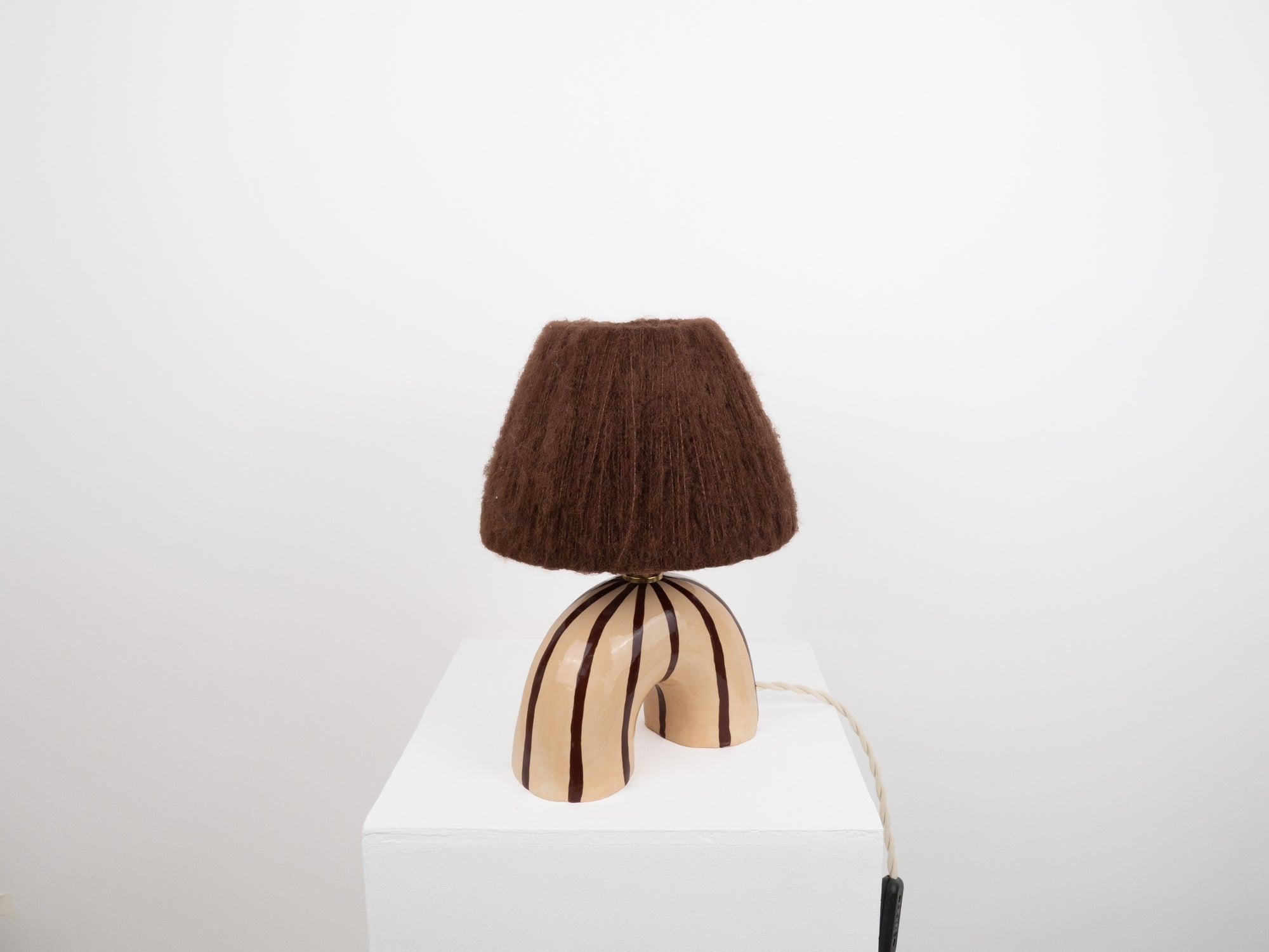 'Me' Table Lamp - Brown Stripes