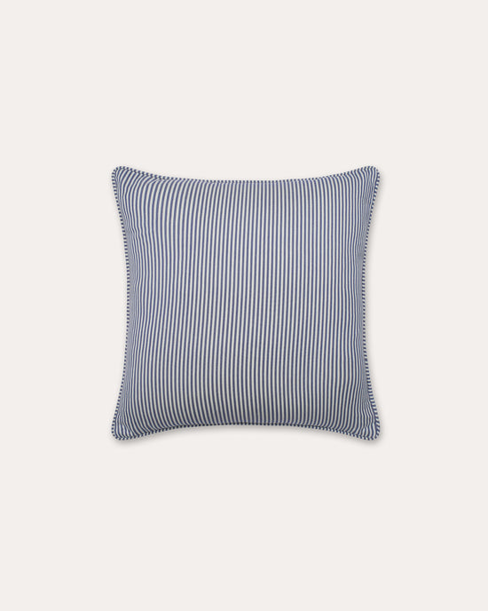 The Fine Stripe Square Cushion in Delphinium