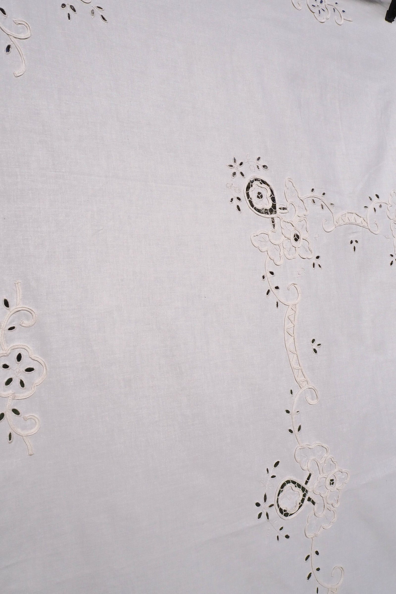 Antique Broderie Anglaise Tablecloth