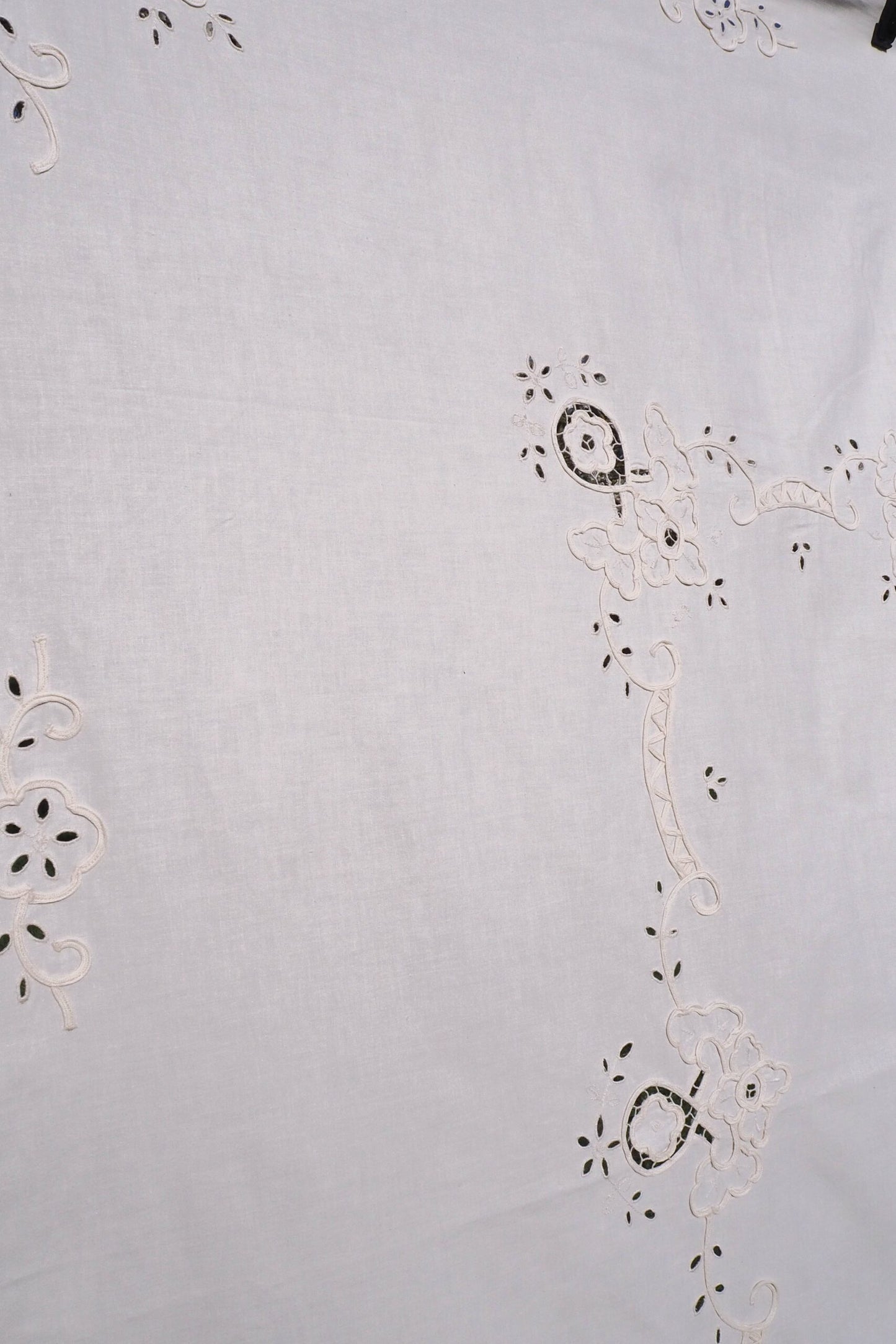 Antique Broderie Anglaise Tablecloth