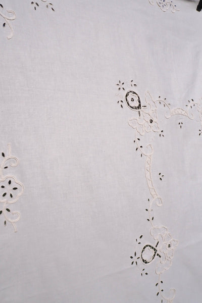 Antique Broderie Anglaise Tablecloth