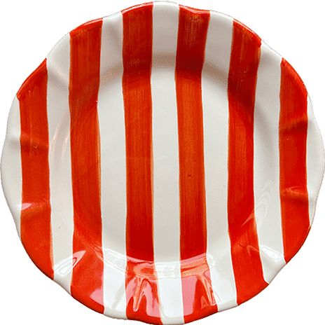 Striped Plate 21 cm Blood Orange