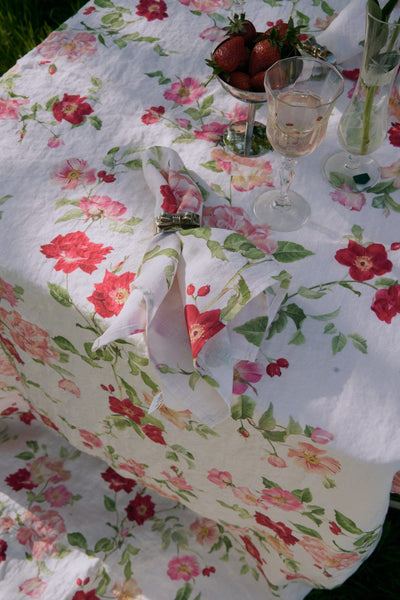 Rambling Rose Linen Napkin