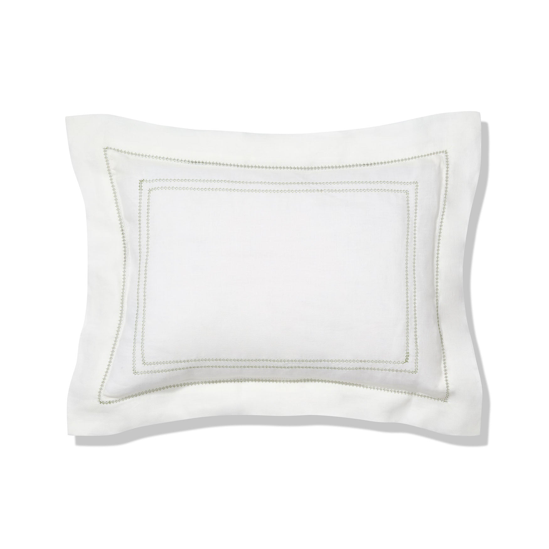 Boudoir Pillow with Hemstitch in Botanical Green