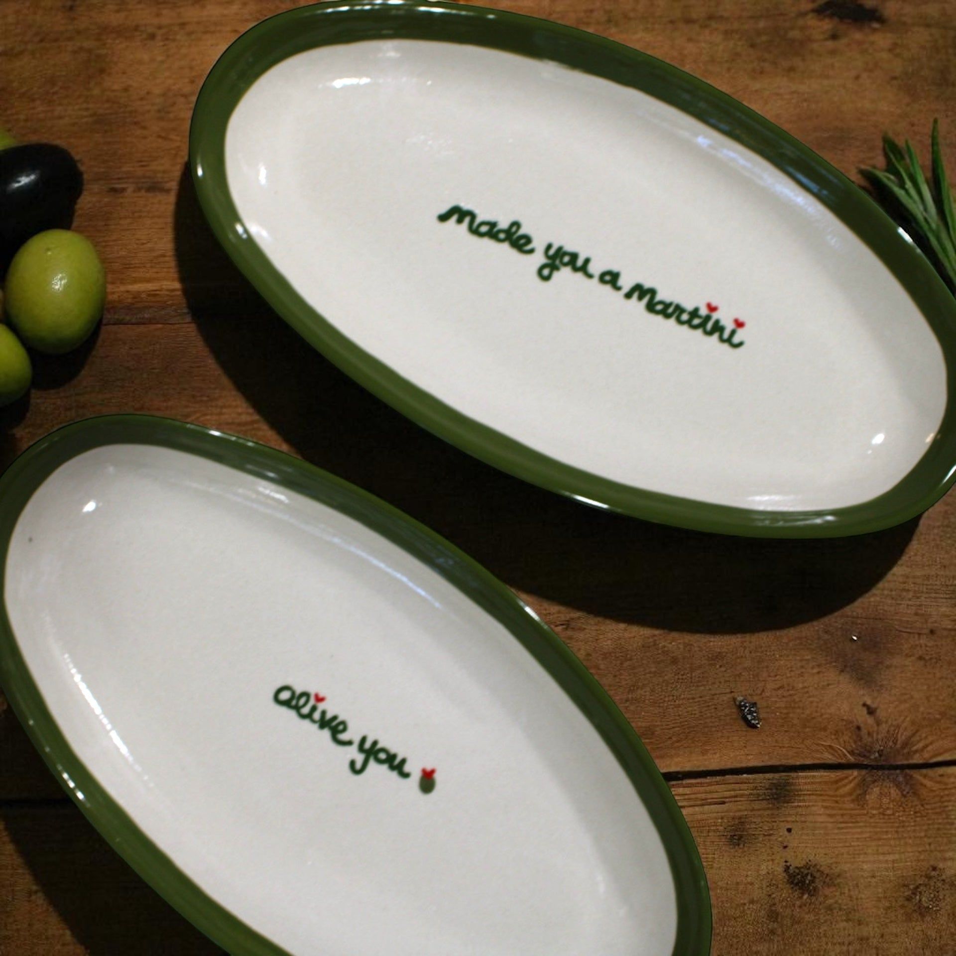 Hand-painted “olive you” Aperitif Tray