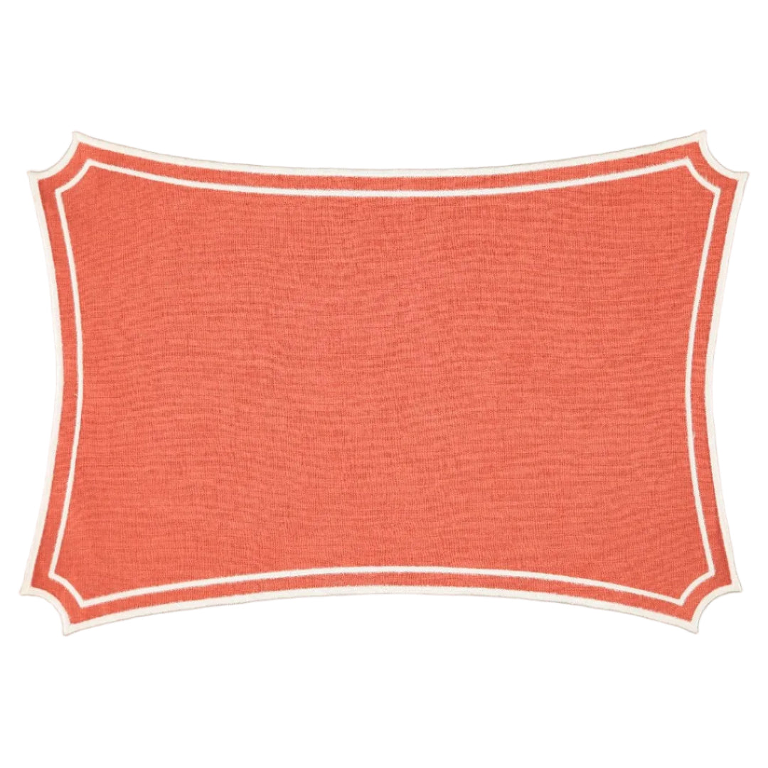 Sal Placemat, Terracotta with Champagne White