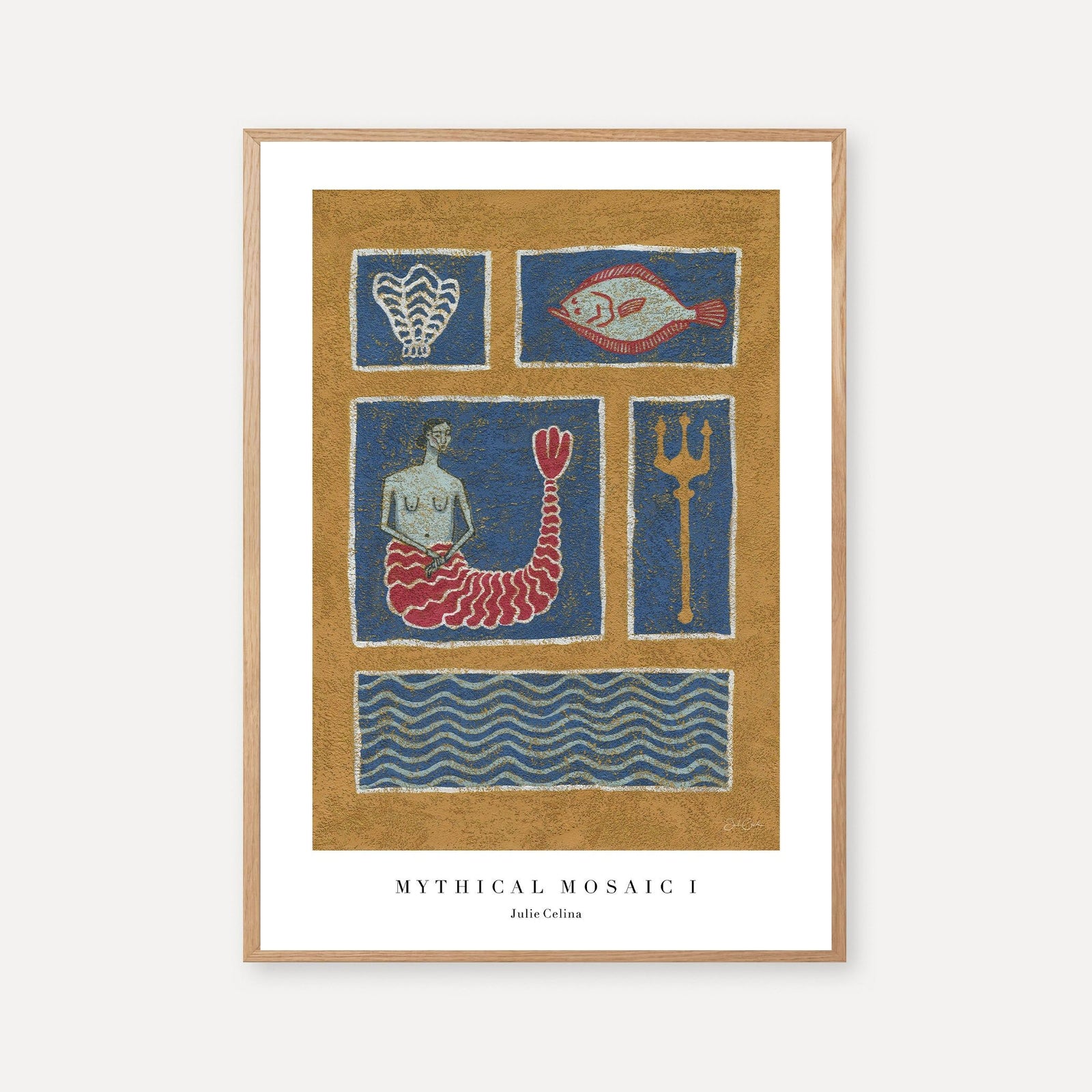 Mythical Mosaic I - Mermaid Wall Art Print