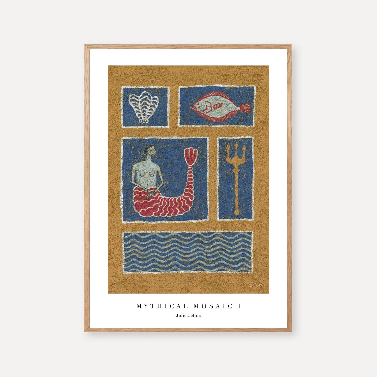 Mythical Mosaic I - Mermaid Wall Art Print