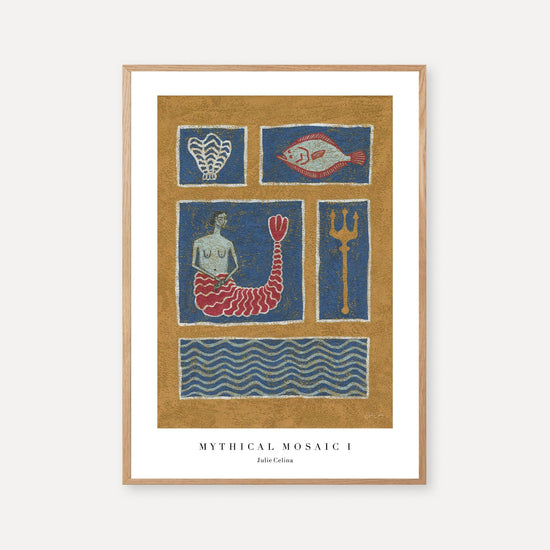 Mythical Mosaic I - Mermaid Wall Art Print