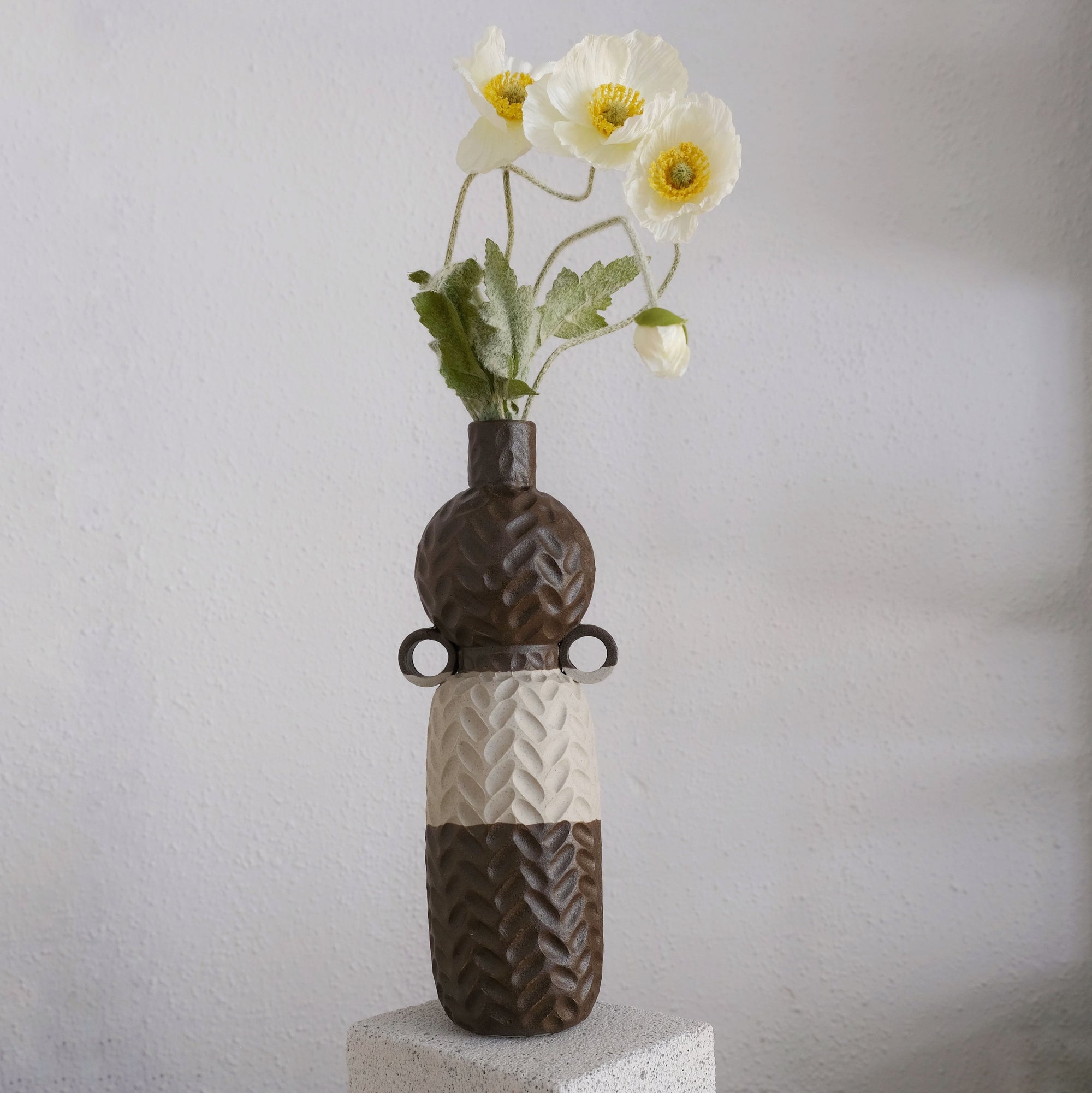 Alma-May - Carved Stoneware Vase - Magdalena Clay
