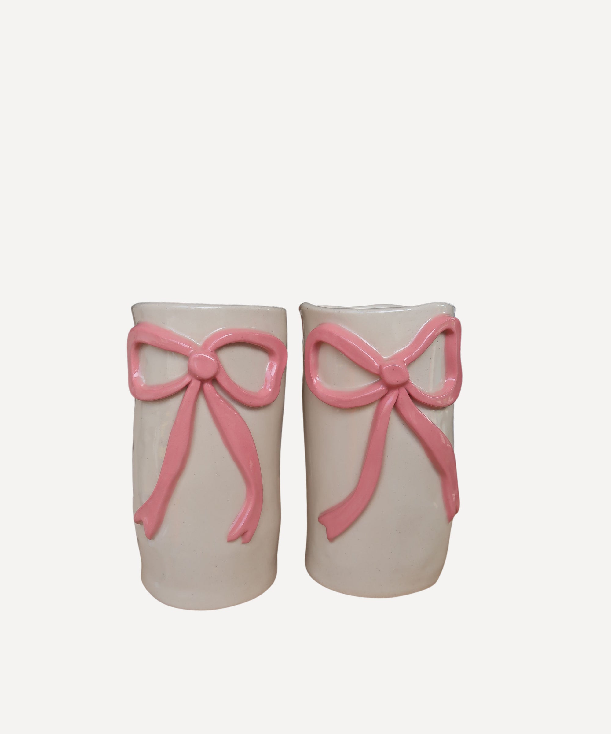 pink wobbly bow vase