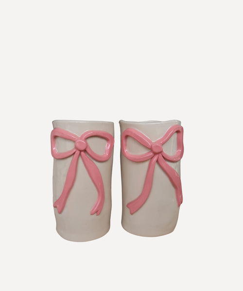 pink wobbly bow vase