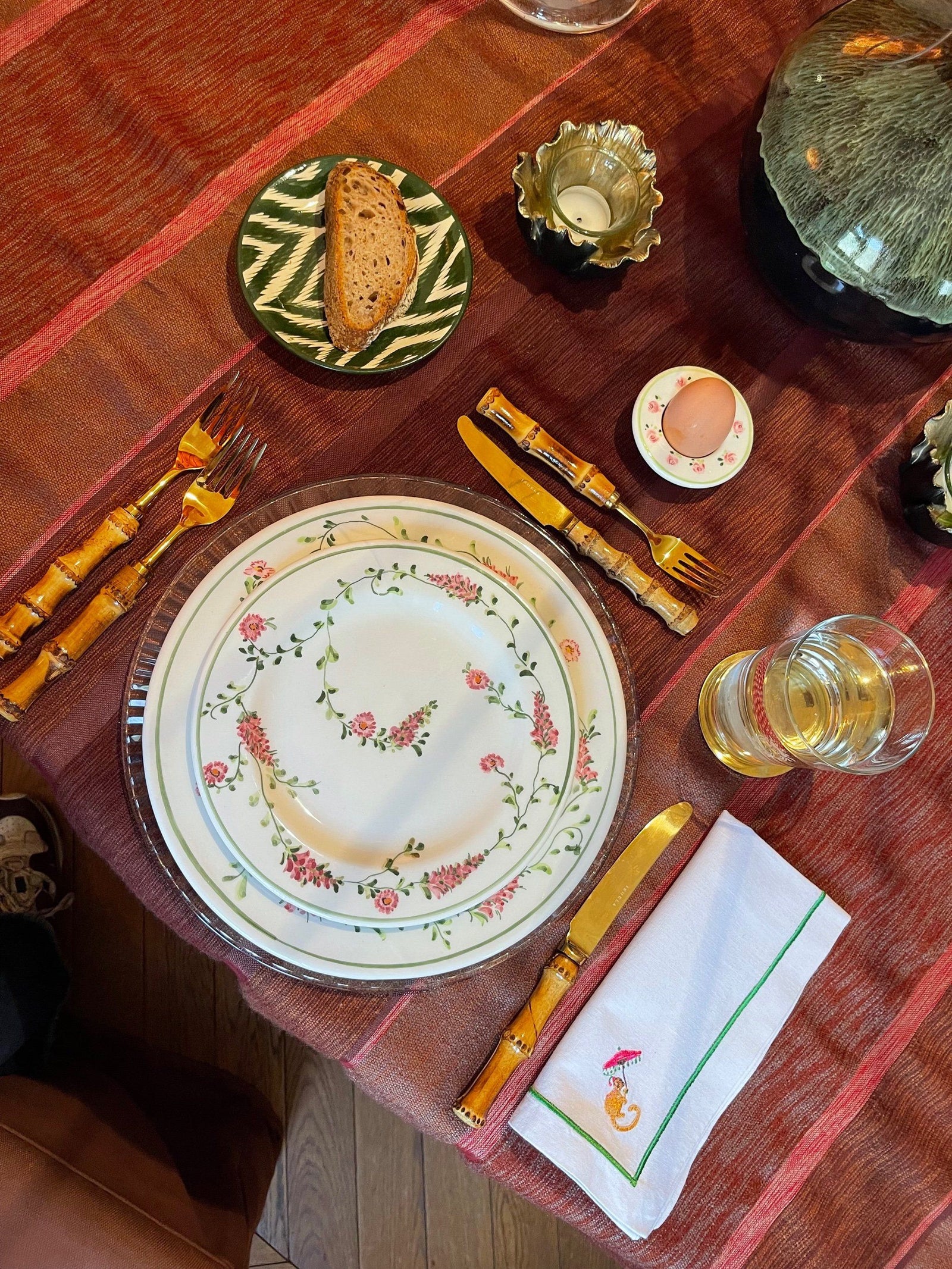 Ceramic Floral Plate Set of Four