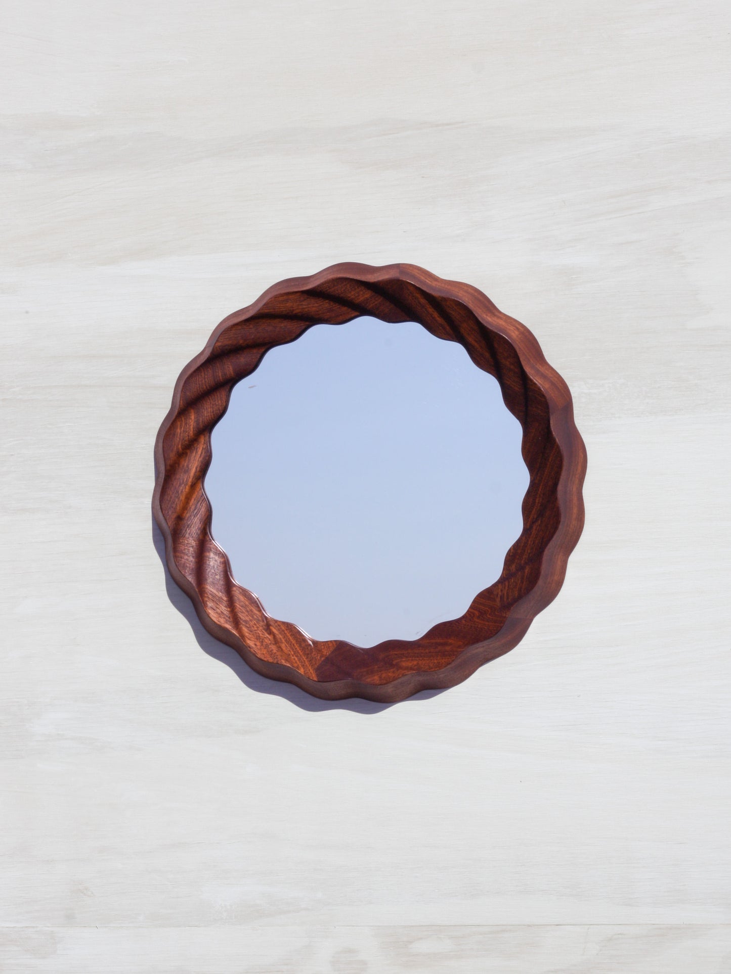 Kruller Porthole Mirror - Sapele