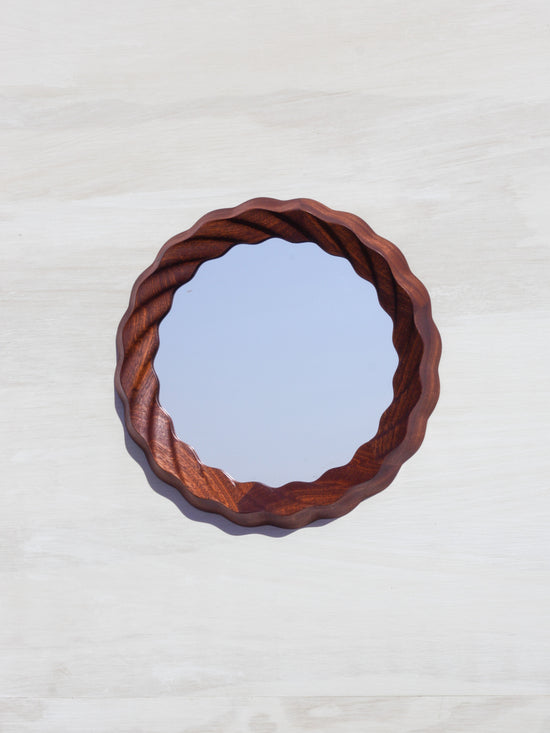 Kruller Porthole Mirror - Sapele