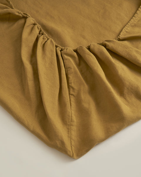 Hemp Fitted Sheet Caramel